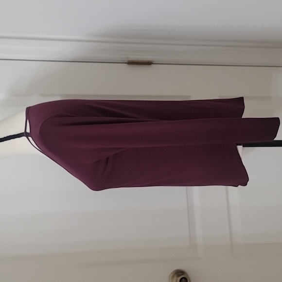 Loft Size S Burgundy / Wine Long Sleeve Top with Shoulder Cutouts, EUC - Picture 3 of 11